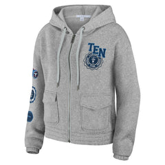 Tennessee Titans WEAR by Erin Andrews Women's Full-Zip Hoodie Heather Gray