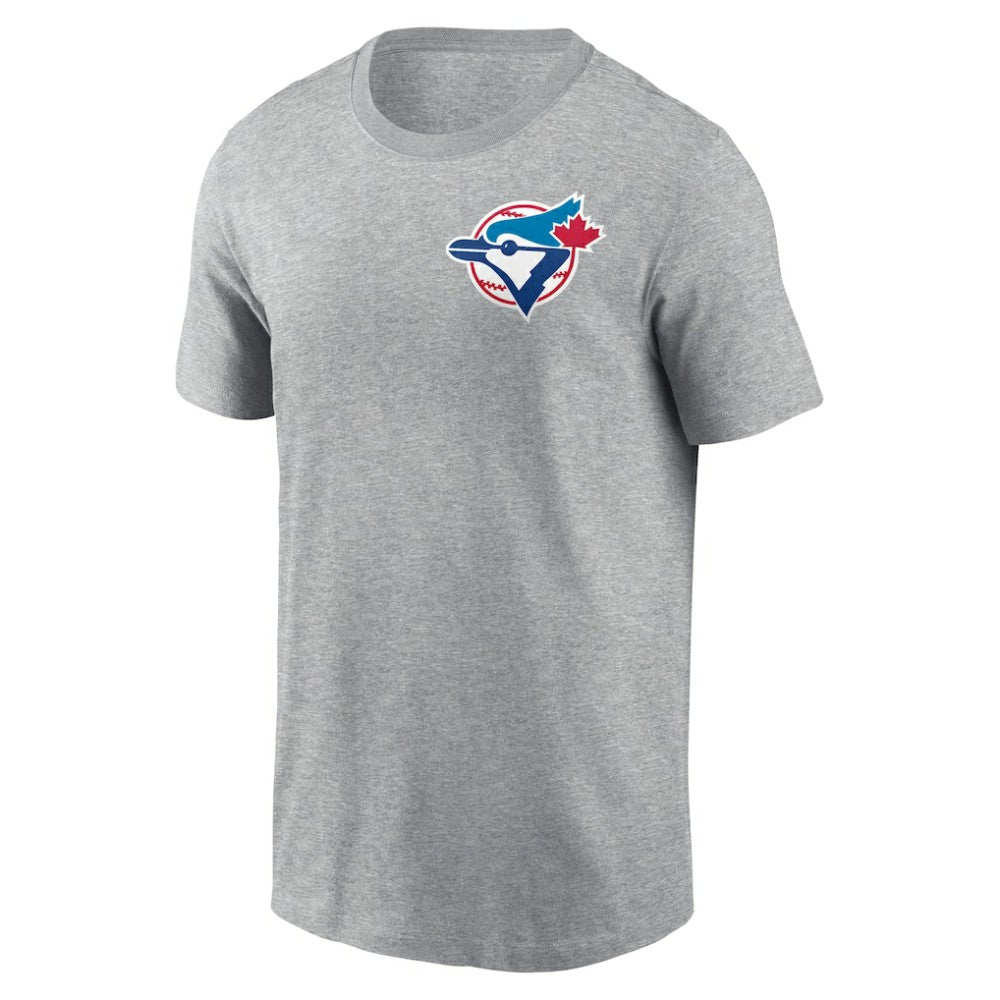 Toronto Blue Jays Nike Cooperstown Collection Large Logo 2-Hit T-Shirt - Heather Gray - Nike Sale