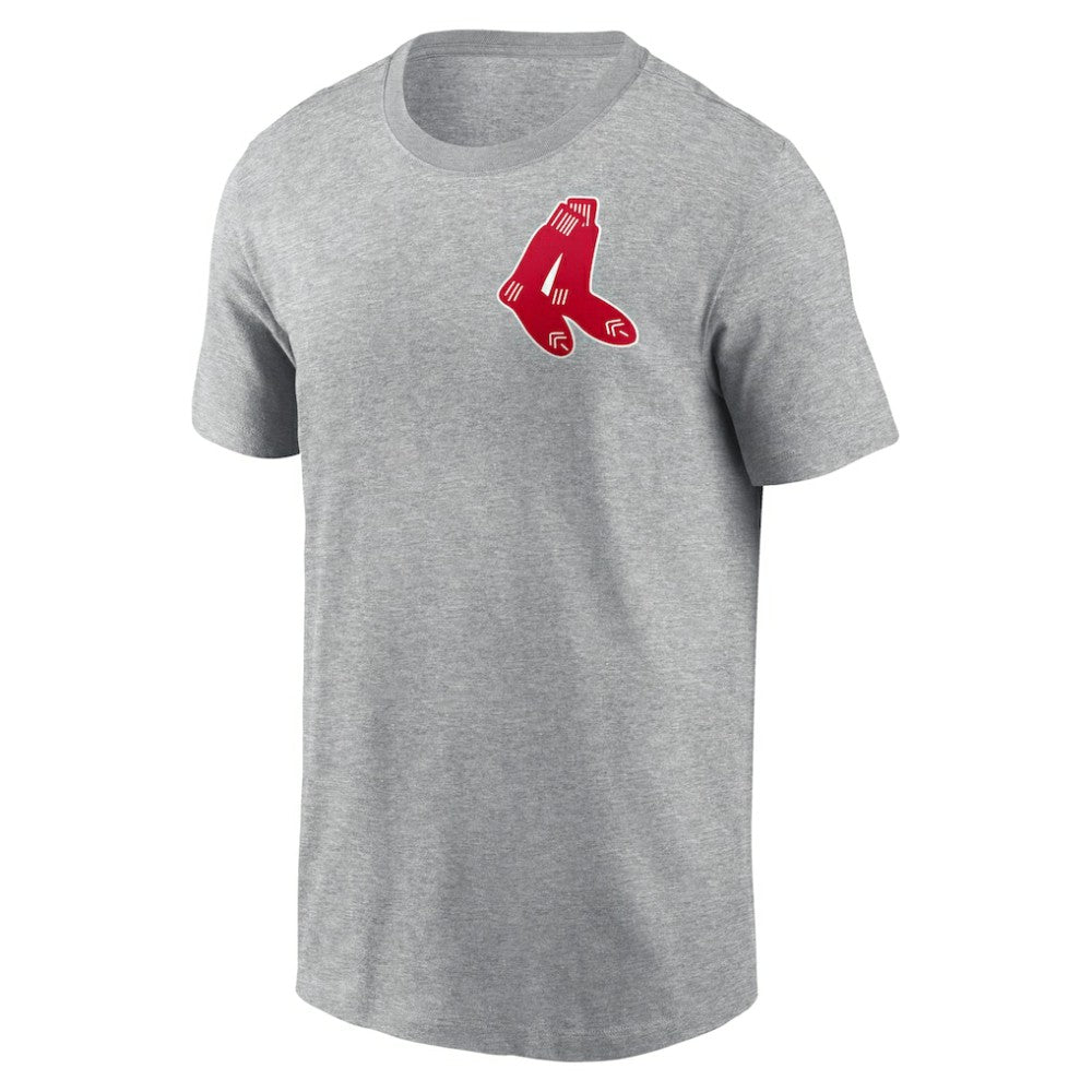 Boston Red Sox Nike Cooperstown Collection Large Logo 2-Hit T-Shirt - Heather Gray - Nike Discount