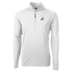 Atlanta Braves Cutter & Buck Adapt Eco Knit Stretch Recycled Quarter-Zip Pullover Top - White - MLB Online
