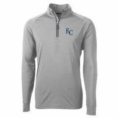Kansas City Royals Cutter & Buck Adapt Eco Knit Stretch Recycled Quarter-Zip Pullover Top - Gray - MLB Sale