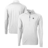 New York Yankees Cutter & Buck Adapt Eco Knit Stretch Recycled Quarter-Zip Pullover Top - White - MLB Online
