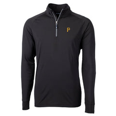 Pittsburgh Pirates Cutter & Buck Adapt Eco Knit Stretch Recycled Quarter-Zip Pullover Top - Black - MLB on Sale