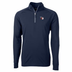 Cleveland Guardians Cutter & Buck Adapt Eco Knit Stretch Recycled Quarter-Zip Pullover Top - Navy - MLB Sale