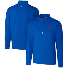 Philadelphia Phillies Cutter & Buck Traverse Stretch Quarter-Zip Pullover Top - Royal - MLB Lifestyle