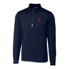 Philadelphia Phillies Cutter & Buck Traverse Stretch Quarter-Zip Pullover Top - Navy - MLB Sale