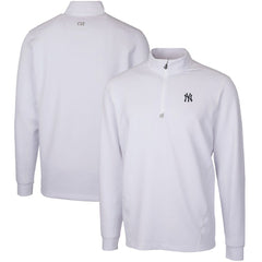 New York Yankees Cutter & Buck Traverse Stretch Quarter-Zip Pullover Top - White - MLB Discount