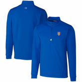 New York Mets Cutter & Buck Traverse Stretch Quarter-Zip Pullover Top - Royal - MLB Lifestyle