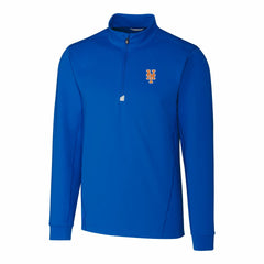 New York Mets Cutter & Buck Traverse Stretch Quarter-Zip Pullover Top - Royal - MLB Lifestyle