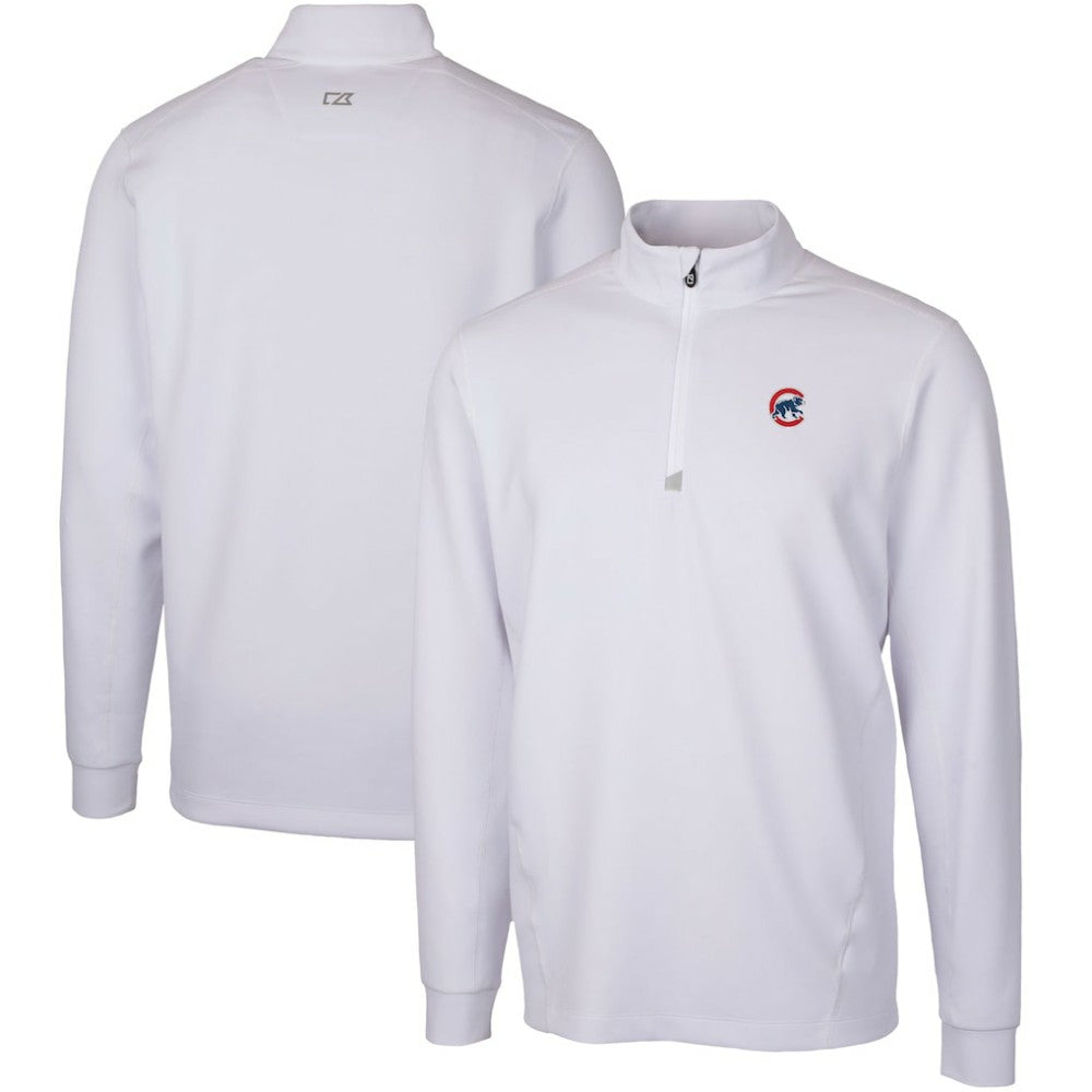 Chicago Cubs Cutter & Buck Traverse Stretch Quarter-Zip Pullover Top - White - MLB Discount