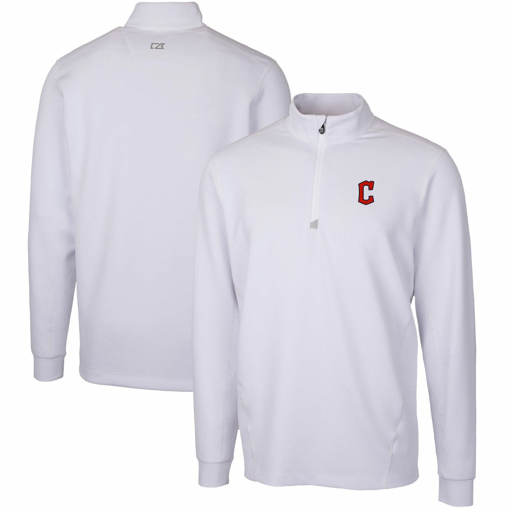 Cleveland Guardians Cutter & Buck Traverse Stretch Quarter-Zip Pullover Top - White - MLB Online