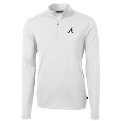 Atlanta Braves Cutter & Buck Virtue Eco Pique Recycled Quarter-Zip Pullover Top - White - MLB Online