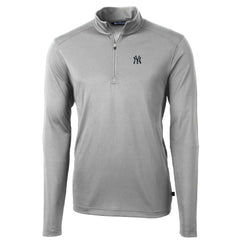 New York Yankees Cutter & Buck Virtue Eco Pique Recycled Quarter-Zip Pullover Top - Gray - MLB Lifestyle
