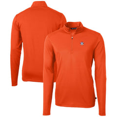 Houston Astros Cutter & Buck Virtue Eco Pique Recycled Quarter-Zip Pullover Top - Orange - MLB Discount
