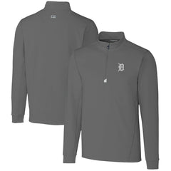 Detroit Tigers Cutter & Buck Big & Tall Traverse Stretch Quarter-Zip Pullover Top - Gray - MLB Discount