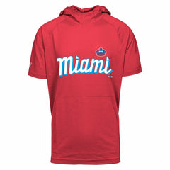 Miami Marlins Levelwear City Connect Phase Core Hoodie T-Shirt - Red - MLB on Sale