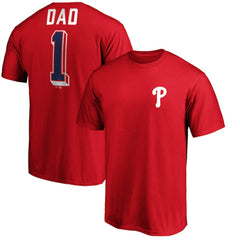 Philadelphia Phillies Number One Dad T-Shirt - Red - MLB Discount