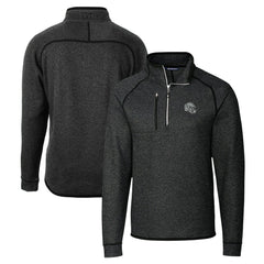 Las Vegas Raiders Cutter & Buck Helmet Mainsail Sweater-Knit Half-Zip Pullover Jacket Charcoal