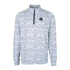 Minnesota Vikings Cutter & Buck Helmet Traverse Camo Print Stretch Quarter-Zip Pullover Top Charcoal