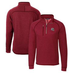 New England Patriots Cutter & Buck Helmet Mainsail Sweater-Knit Half-Zip Pullover Jacket Red