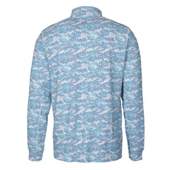 Buffalo Bills Cutter & Buck Helmet Traverse Camo Print Stretch Quarter-Zip Pullover Top Light Blue