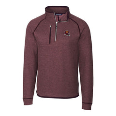 Washington Commanders Cutter & Buck Helmet Mainsail Sweater-Knit Half-Zip Pullover Jacket Burgundy