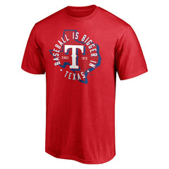 Texas Rangers Hometown Collection Baseball Is Bigger In Texas T-Shirt - Red - MLB Sale