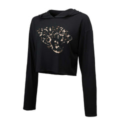 Trevor Lawrence Jacksonville Jaguars Majestic Threads Women's Leopard Player Name & Number Long Sleeve Cropped Hoodie Black