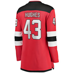 Luke Hughes New Jersey Devils Fanatics Women's Home Breakaway Player Jersey - Red - NHL 200094650