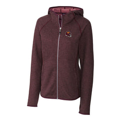 Washington Commanders Cutter & Buck Women's Helmet Logo Mainsail Sweater-Knit Full-Zip Hoodie Burgundy