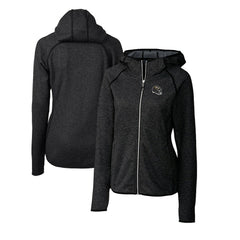 Baltimore Ravens Cutter & Buck Women's Helmet Logo Mainsail Sweater-Knit Full-Zip Hoodie Charcoal