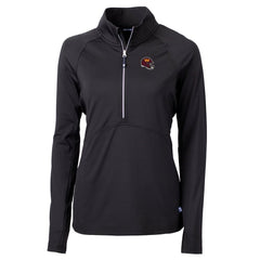 Washington Commanders Cutter & Buck Women's Helmet Logo Adapt Eco Knit Stretch Recycled Half-Zip Pullover Top Black