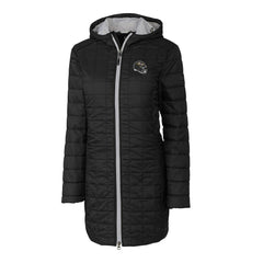 Baltimore Ravens Cutter & Buck Women's Helmet Logo Rainier Primaloft Eco Insulated Hooded Long Coat Black