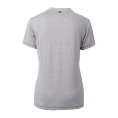 Pittsburgh Steelers Cutter & Buck Women's Helmet Logo DryTec Forge Stretch V-Neck Blade Top Heather Gray
