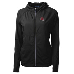 Kansas City Chiefs Cutter & Buck Women's Helmet Logo Adapt Eco Knit Hybrid Recycled Full-Zip Hoodie Black