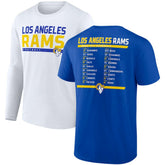 Fanatics Los Angeles Rams Two-Pack 2023 Schedule T-Shirt Combo Set Royal/White