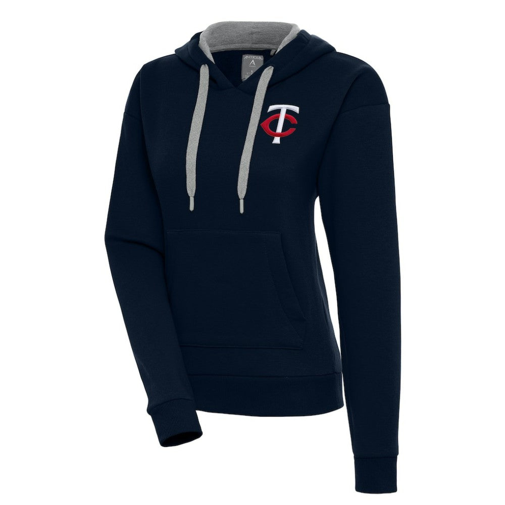 Minnesota Twins Antigua Women's Victory Pullover Hoodie - Navy - MLB Lifestyle