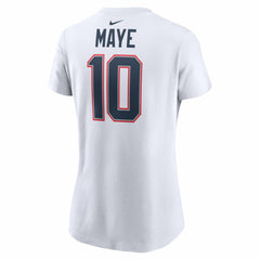 Nike Drake Maye New England Patriots Women's Player Name & Number T-Shirt White