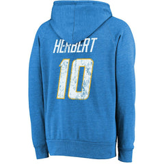 Justin Herbert Los Angeles Chargers Majestic Threads Name & Number Tri-Blend Pullover Hoodie Powder Blue
