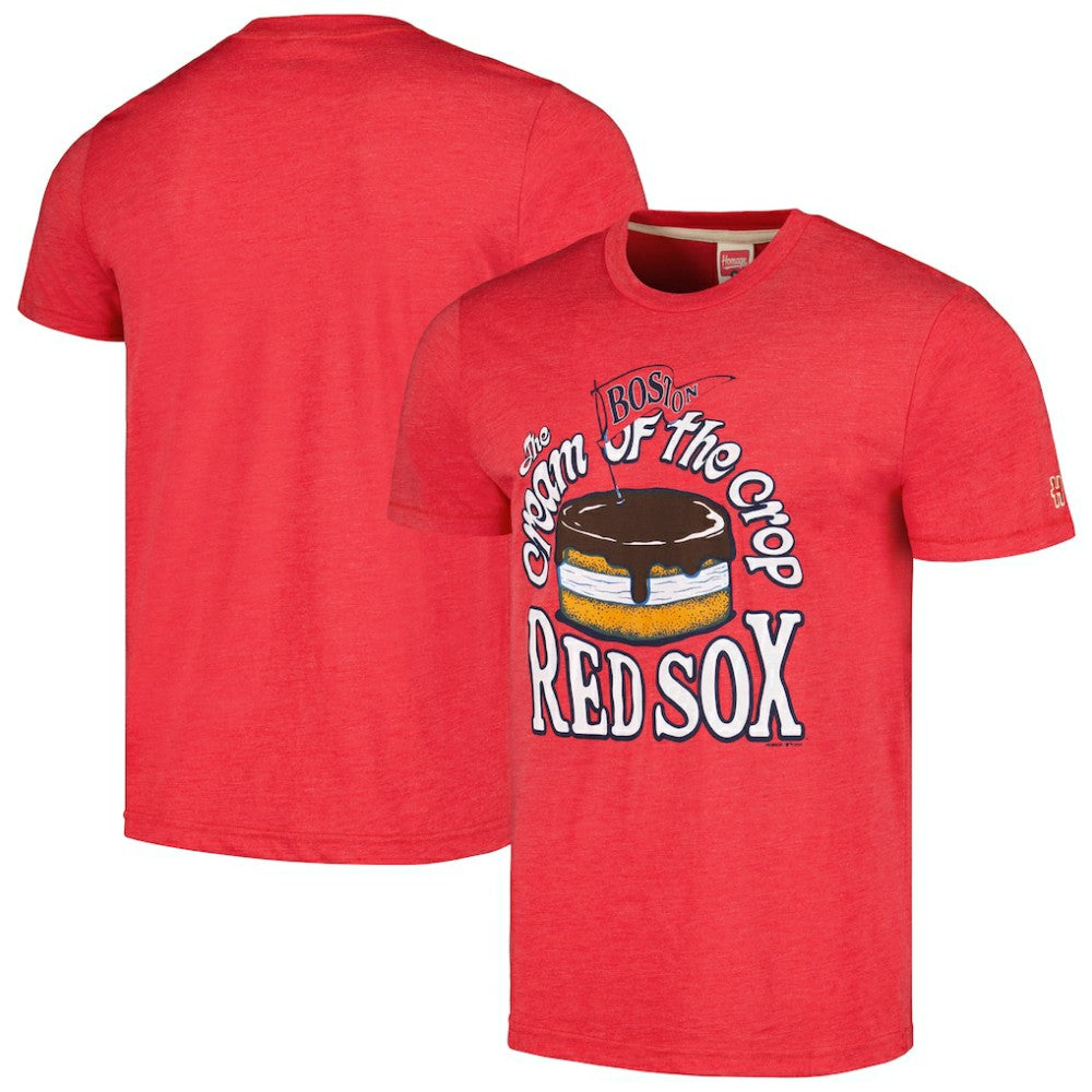 Boston Red Sox Homage Cream of the Crop Hyper Local Tri-Blend T-Shirt - Red - MLB on Sale