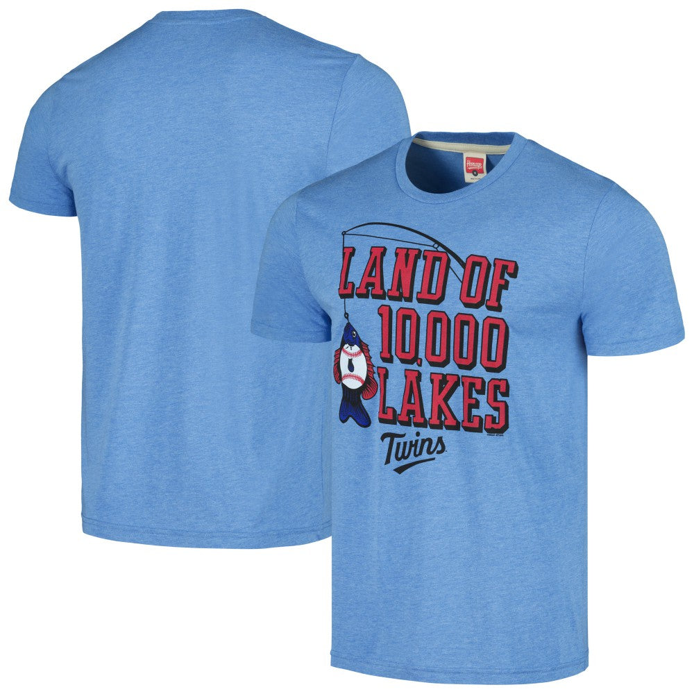 Minnesota Twins Homage Land of 10,000 Lakes Hyper Local Tri-Blend T-Shirt - Light Blue - MLB Lifestyle