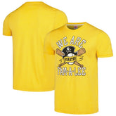 Pittsburgh Pirates Homage Doodle Collection We Are Fam-A-Lee Tri-Blend T-Shirt - Gold - MLB Discount