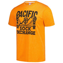 San Francisco Giants Homage Doodle Collection Pacific Sock Exchange Tri-Blend T-Shirt - Orange - MLB Sale
