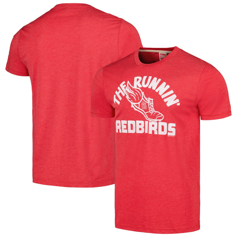 St. Louis Cardinals Homage Doodle Collection The Runnin' Redbirds Tri-Blend T-Shirt - Red - MLB on Sale