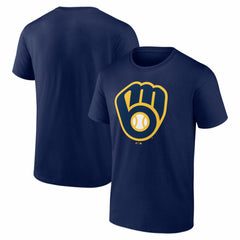Milwaukee Brewers Logo Athletic Official Logo T-Shirt - Navy - MLB Sale