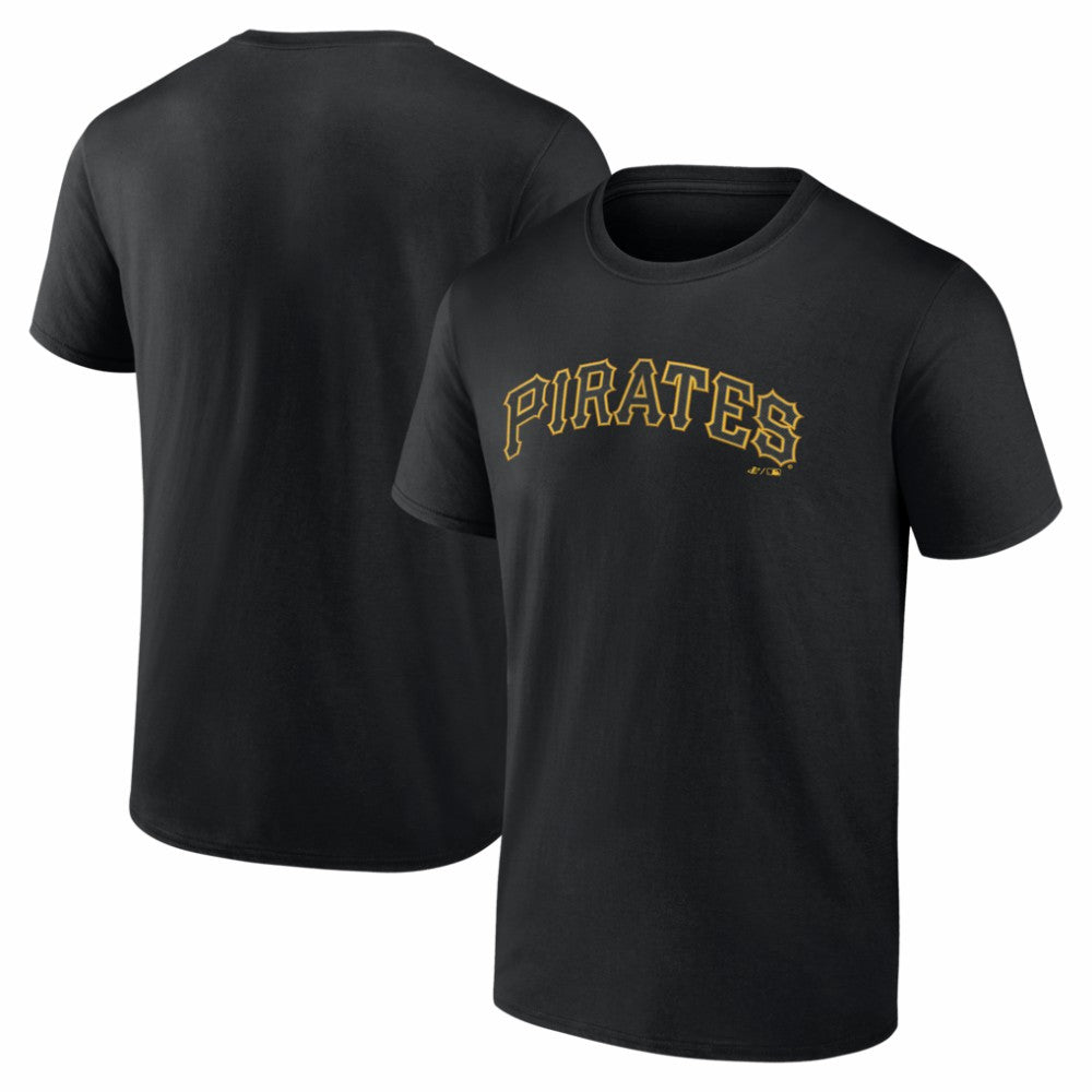 Pittsburgh Pirates Logo Athletic Wordmark T-Shirt - Black - MLB on Sale