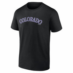 Colorado Rockies Logo Athletic Wordmark T-Shirt - Black - MLB Lifestyle