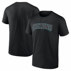 Arizona Diamondbacks Logo Athletic Wordmark T-Shirt - Black - MLB Lifestyle