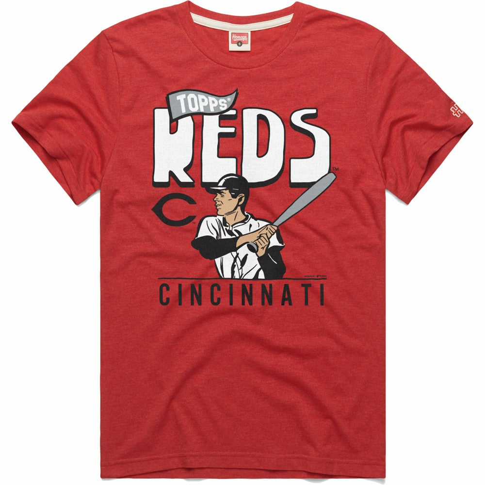 Cincinnati Reds Homage x Topps Tri-Blend T-Shirt - Red - MLB Online