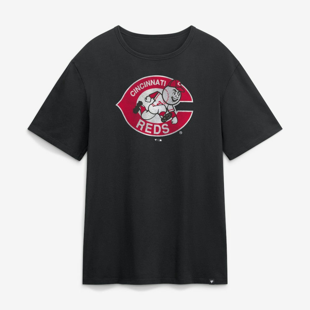 Cincinnati Reds Fanatics Vintage Logo Legacy T-Shirt - Black - Fanatics Discount